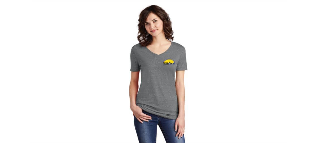 JERZEES® Ladies' Snow Heather Jersey V-Neck T-Shirt