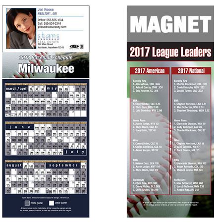 Direct Print Pro Baseball Schedule Magnet (3 1/2x8 1/2)