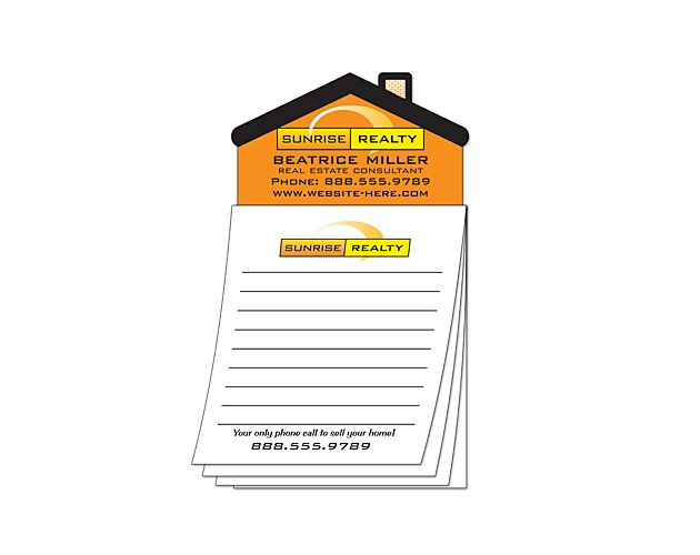 Magna-Pad 25 Sheet Note Pad w/ House Shape Magnet (3.5"x6.25")
