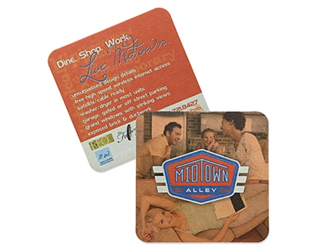 Heavy 80 Point 3 1/2" Square Mat Coaster (Round or Square)