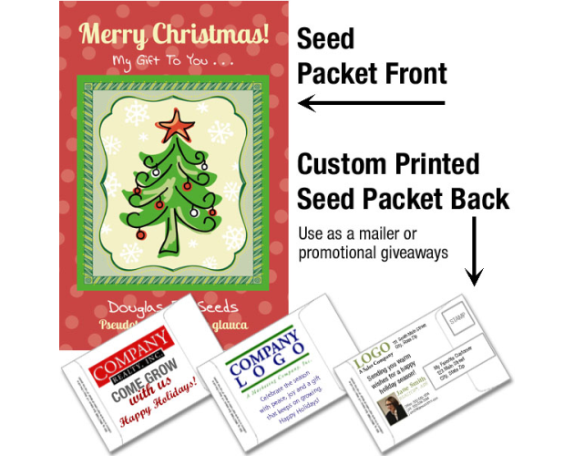 Christmas Tree Seeds - Douglas Fir/ Mailable Seed Packet - Custom Printed Back