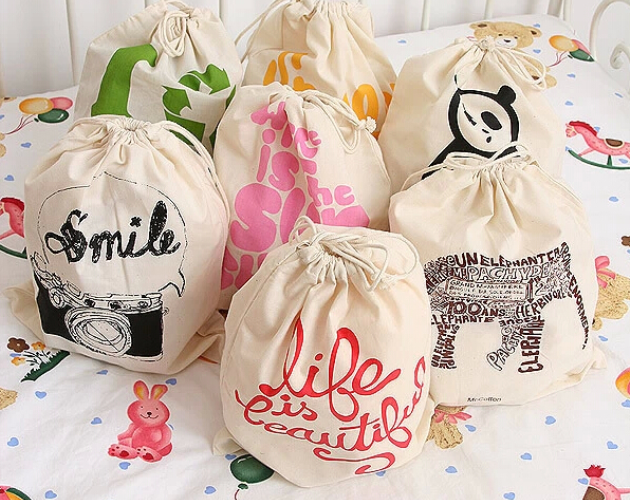 Big Size Drawstring Cotton Gift Bags Durable Promotion Pouch