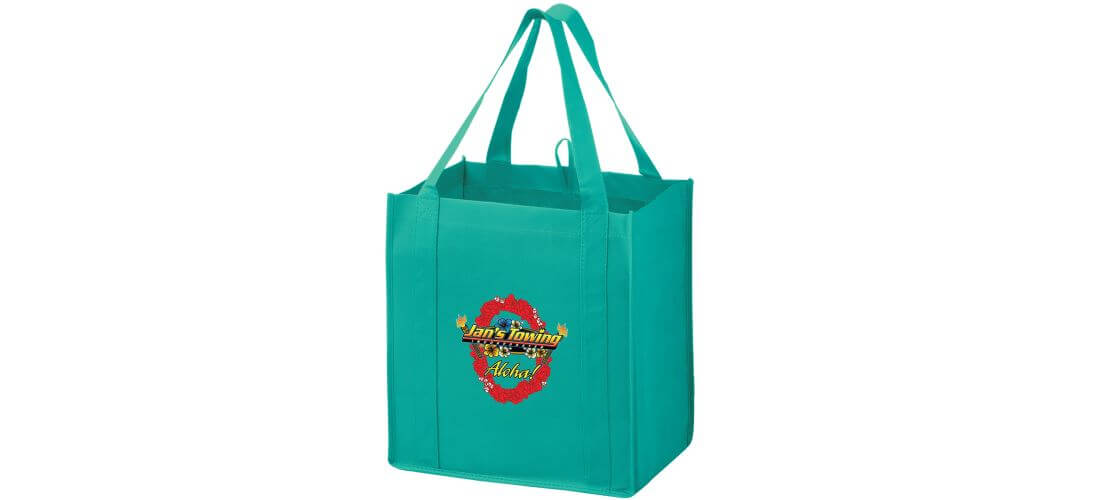 Heavy Duty Non-Woven Grocery Tote Bag w/Insert and Full Color (13"x10"x15") - Color Evolution