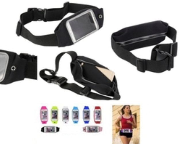 iBank(R) Black Running Belt, Fitness Belt, Sport Waist Pouch for Smartphones