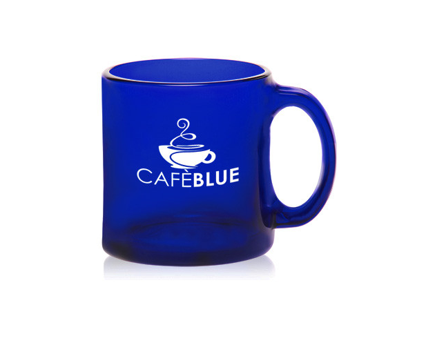 13 Oz. Libbey Glass Coffee Mug (Cobalt Blue)