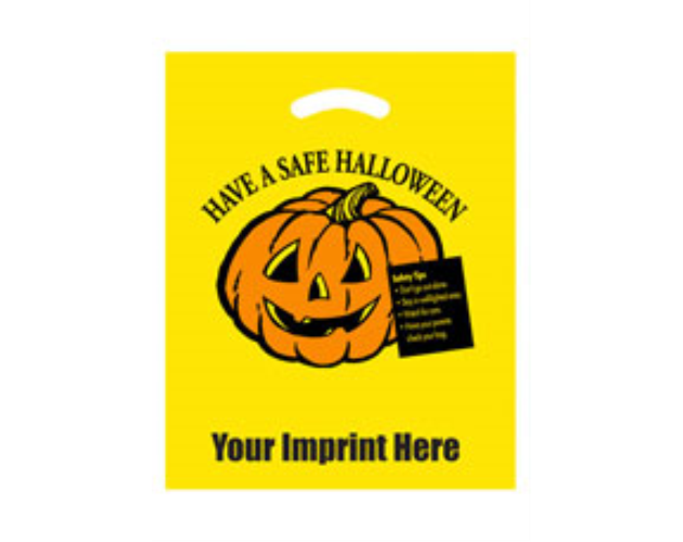 Have a Safe Halloween Yellow Die Cut Bag • 12" x 15"