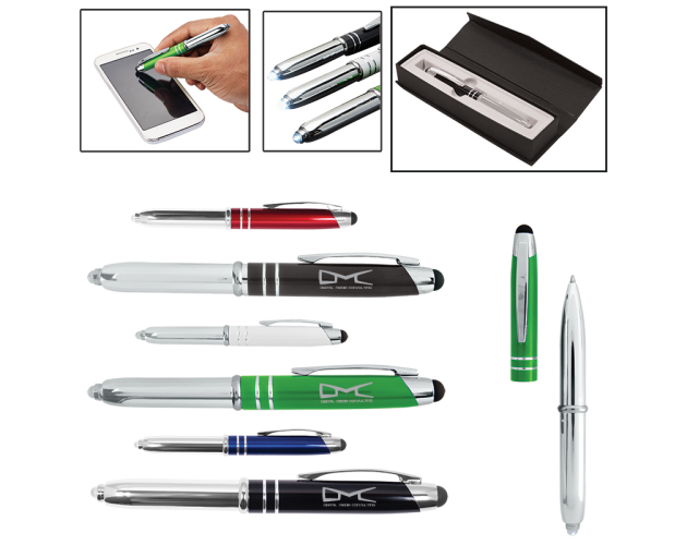 Executive 3-in-1 Metal Pen / Stylus w/ LED