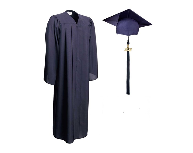 Full fit-Matte Fabric - Graduation Cap, Gown, & 1-Color Tassel -Adult/Teen Sizes