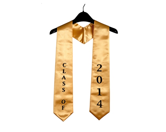 Embroidered Graduation Stole - Adult/Teen Sizes - "Class of XXXX"