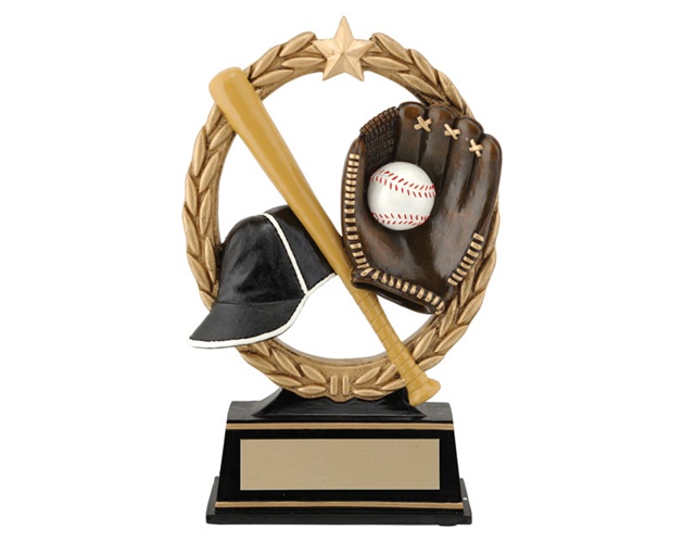 7.5 Negative Space Baseball Trophy