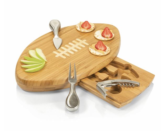 Quarterback Deluxe Cheese/Cutting Board w/Wine & Cheese Tools