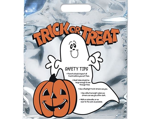 Silver Reflective Ghost Halloween Bag
