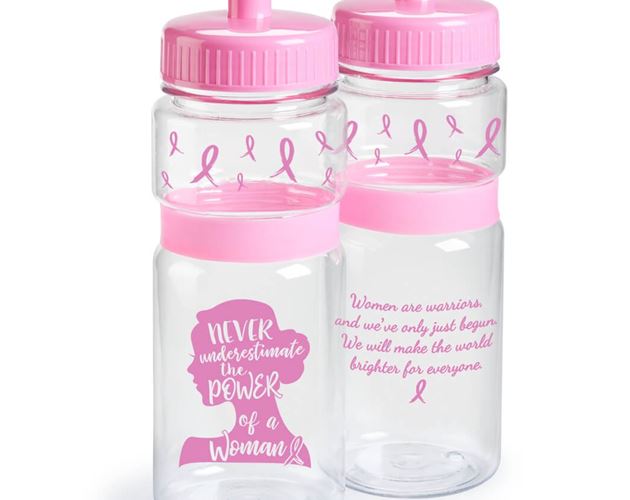 Never Underestimate The Power Of A Woman Pink Water Bottle 20-oz.