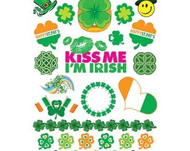 Kiss Me I'm Irish Temporary Tattoo Sheet