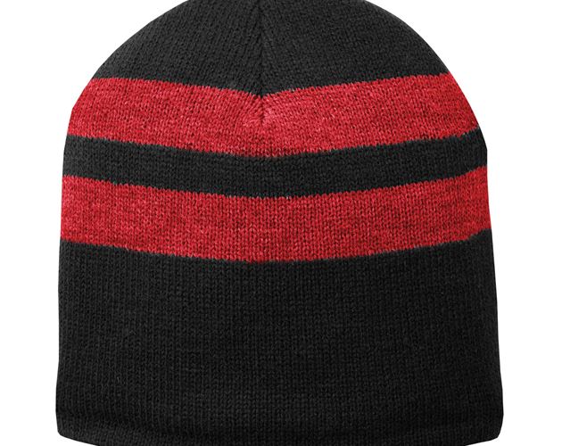 Port & Company® Fleece-Lined Striped Beanie Hat