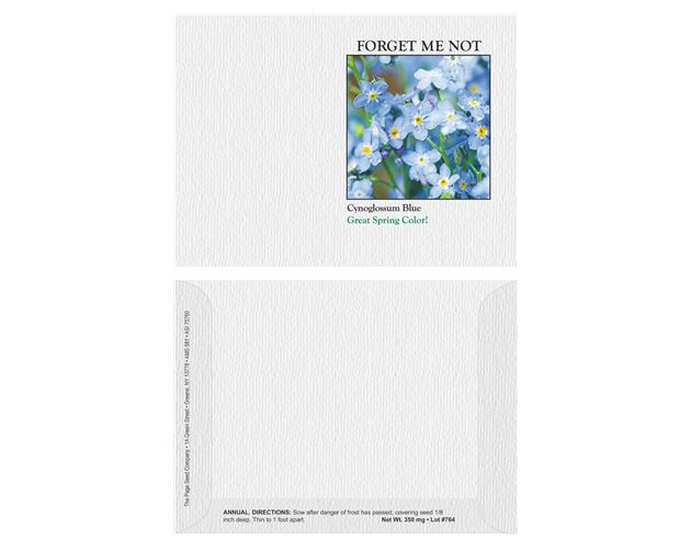 Impression Series Forget Me Not Blue Flower Seeds - Digital Print/ Front & Back Imprint