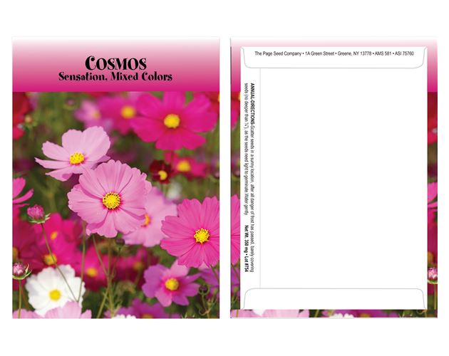 Standard Series Cosmos Seed Packet - Digital Print /Packet Back Imprint