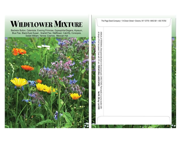 Standard Series Wildflower Mix Seed Packet - Digital Print /Packet Back Imprint