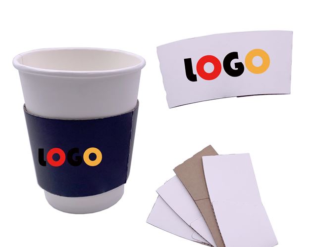 12-16 oz Full-Color Kraft Coffee Cup Sleeve MOQ 500PCS