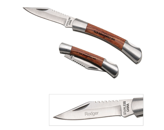 V-Line Small Rosewood Pocket Knife (Silver)