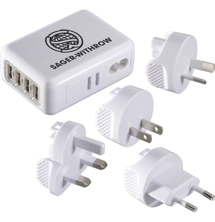 4 USB Port Universal World Travel Adapter