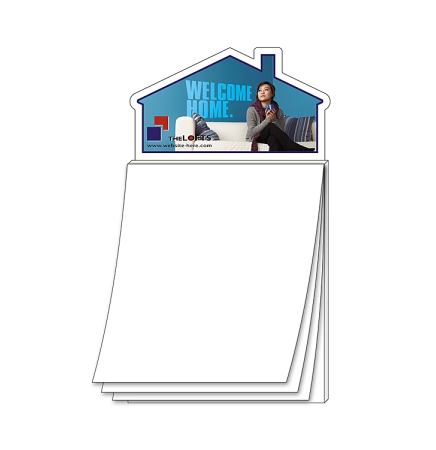 Magna-Pad Stock House Shape Magnet Note Pad w/ 50 Blank Sheet