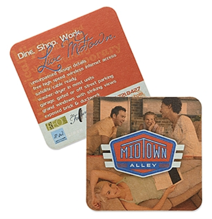 Heavy 80 Point 3 1/2" Square Mat Coaster (Round or Square)