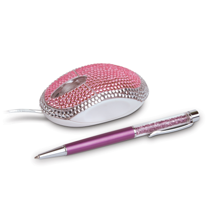 Jeweled Mouse W/ Jeweled Pen Combo