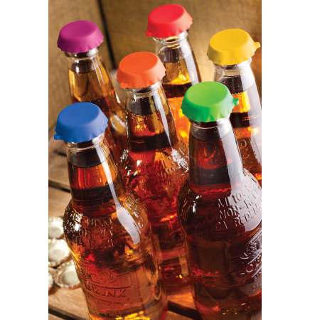 Set Of 6 Reusable Bottle Caps Drink Savers