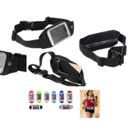 iBank(R) Black Running Belt, Fitness Belt, Sport Waist Pouch for Smartphones