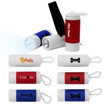 Dog Waste Bag Dispenser with Flashlight