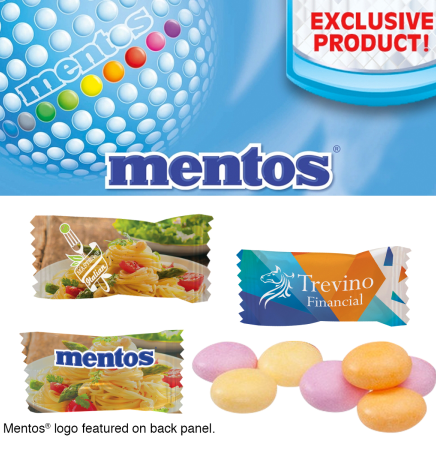 Individually Wrapped Assorted Fruit Mentos Pillow Mints