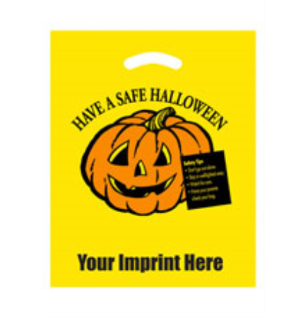 Have a Safe Halloween Yellow Die Cut Bag • 12" x 15"