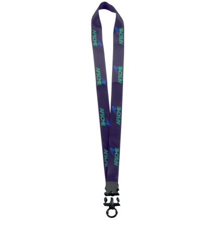 1" Polyester Dye Sublimated Lanyard w/ Plastic Snap Buckle Release & O-Ring