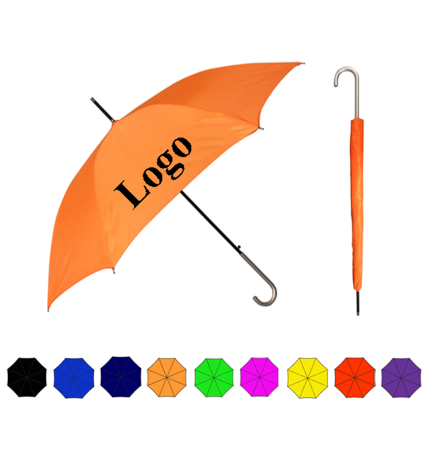 Sleek Stick Umbrella w/ Hook Handle (46" Arc)