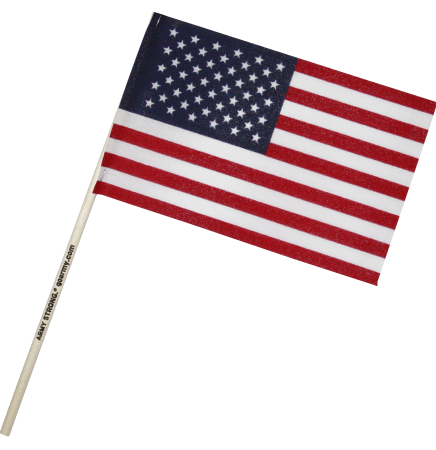 4" X 6" U.S. Cotton Flag on Imprinted 10" Wooden Staff