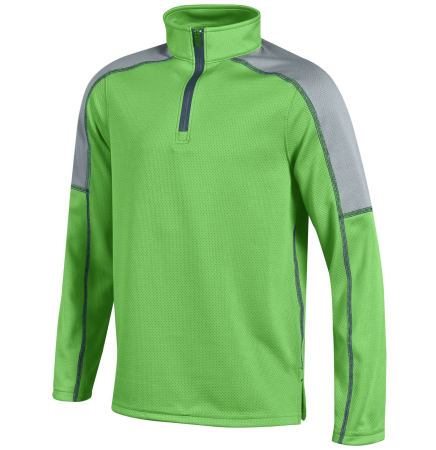 Under Armour Youth Proven Colorblock 1/4 Zip Mock Pullover - Poison Green