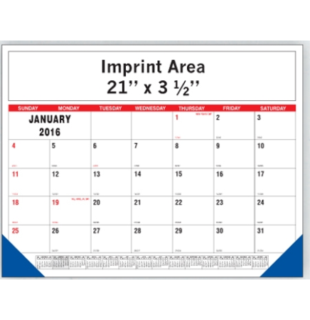 Desk Calendar 2 color base with 1 to 4 colors of imprint (Order by 8/31)