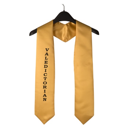 Imprinted Graduation Stole - Adult/Teen Sizes - "Valedictorian"