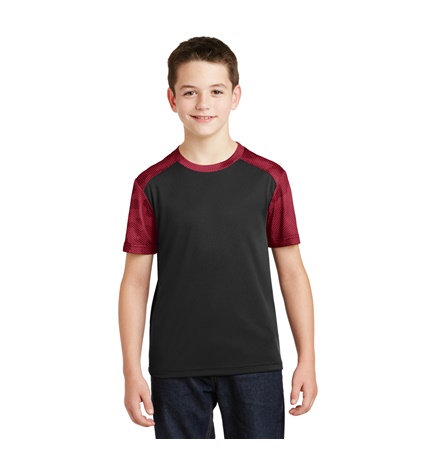 Youth Sport-Tek® CamoHex Color-Block Tee Shirt