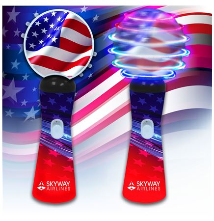 Patriotic LED 9" Coin Spinner Wand