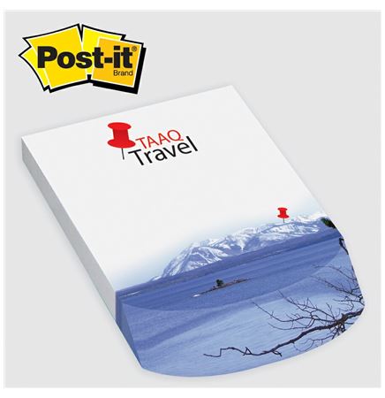 Post-it® Custom Printed Angle Note Pad - (4"x5 3/4")