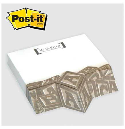 Post-it® Custom Printed Angle Note Pad - (4"x3 3/4")