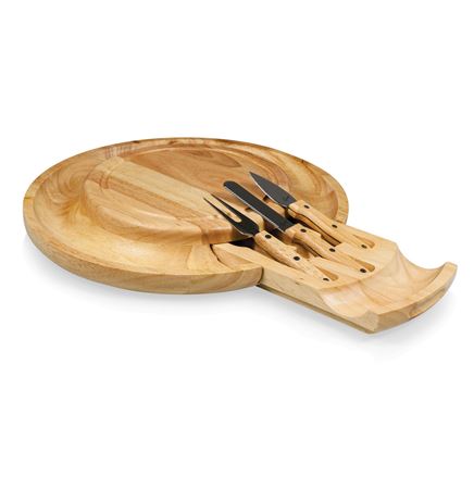 Colby Round Cutting Board & Serving Moat w/3 Cheese Tools