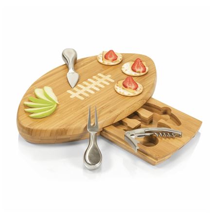 Quarterback Deluxe Cheese/Cutting Board w/Wine & Cheese Tools