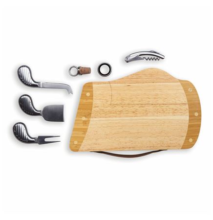 Caddy Golf Bag-Shaped Cheese/Cutting Board w/6 Wine & Cheese Tools