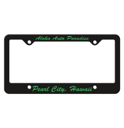 Black Auto License Frame w/ 4 Holes & Large Bottom Straight Panel