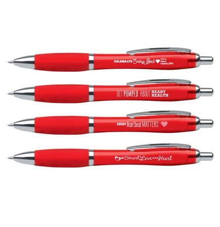 Heart Health Awareness Message 100-Pen Assortment Pack