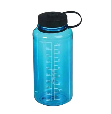 Translucent Blue Water Bottle w/ Measurement Markers