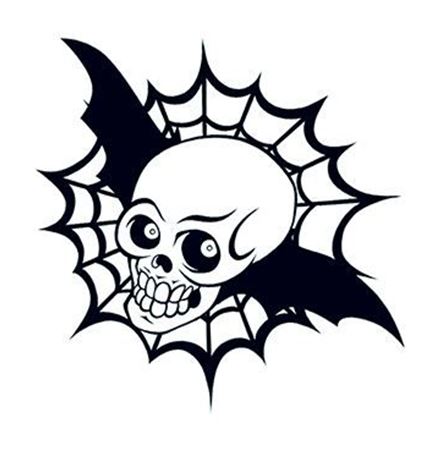 Glow in the Dark Black Bat Skull Temporary Tattoo